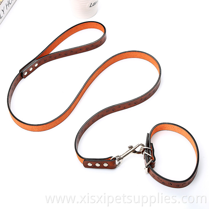 wholesale newest printing Leather dog collar and Pet leather leash